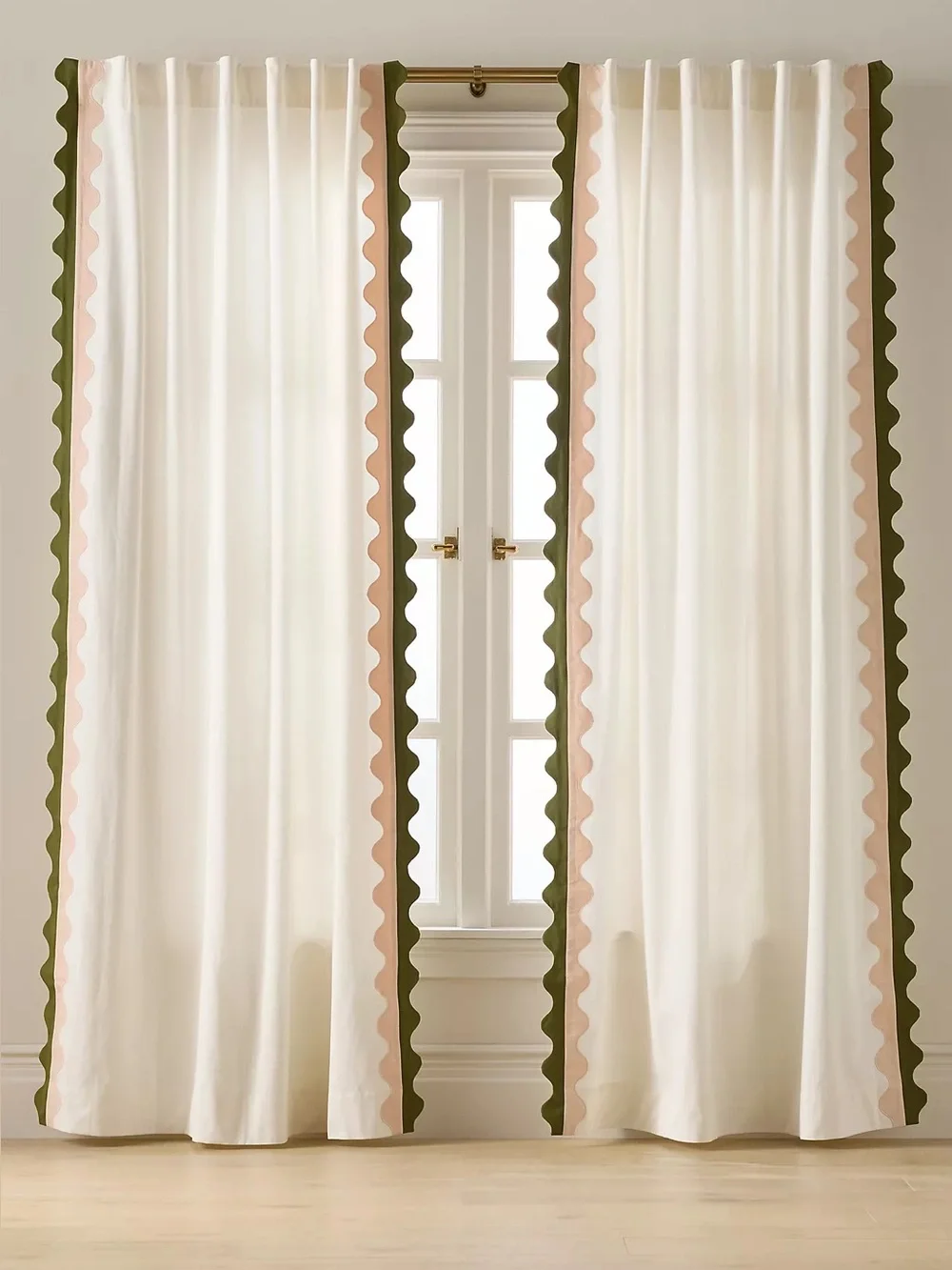 Anthropologie Maeve Scalloped Cotton Curtain